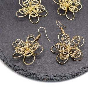 EVERLY | Geometric Woven Flower Dangle Earrings
